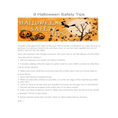 9 Halloween Safety Tips