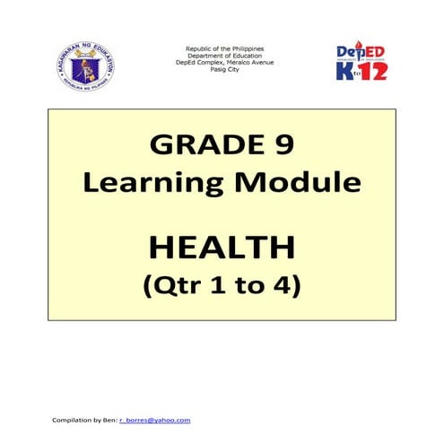 Grade 9 Learning Module in Health - Complete