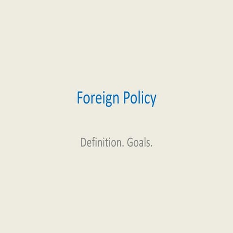 C6 - Foreign Policy