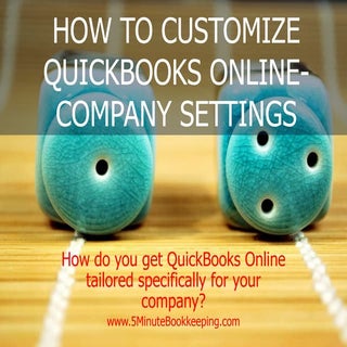 How to Customize QuickBooks Online ...