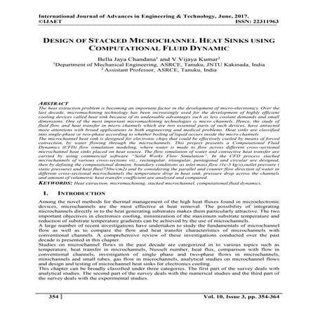 DESIGN OF STACKED MICROCHANNEL HEAT SINKS USING COMPUTATIONAL FLUID DYNAMIC