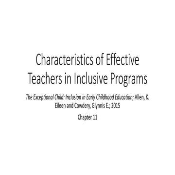 Characteristics of effective teachers in inclusive programs 2014fa