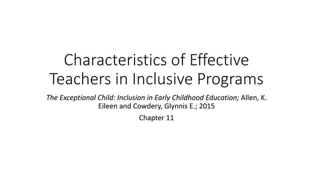 Characteristics of effective teachers in inclusive programs 2014fa