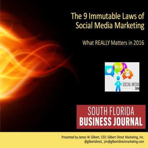 The 9 Immutable Laws of Social Media Marketing 2016 #bizedge Presentation