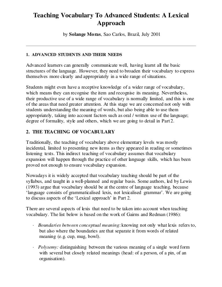 Importance of vocabulary in writing picture