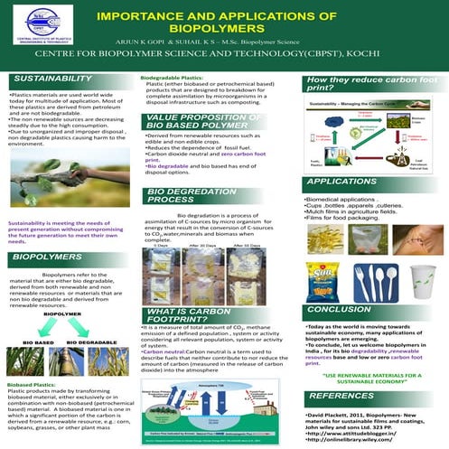 IMPORTANCE AND APPLICATIONS OF BIOPOLYMERS