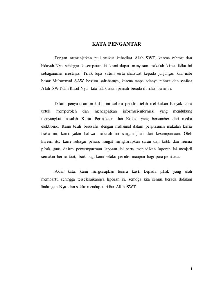 Kimia Permukaan Koloid