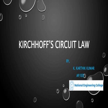 Kirchhoff's current & voltage Law