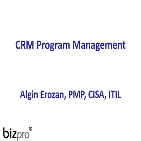 CRM Program Management