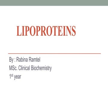 lipoproteins and its metabolism