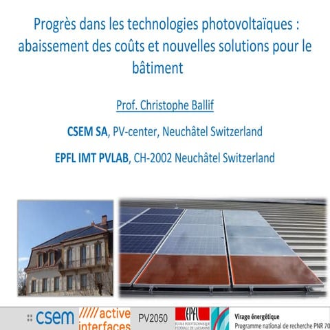 Progrès dans les technologies photovoltaïques: abaissement des coûts et nouve...