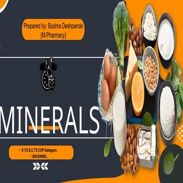 MINERALS ( Biochemistry Department College of Pharmacy