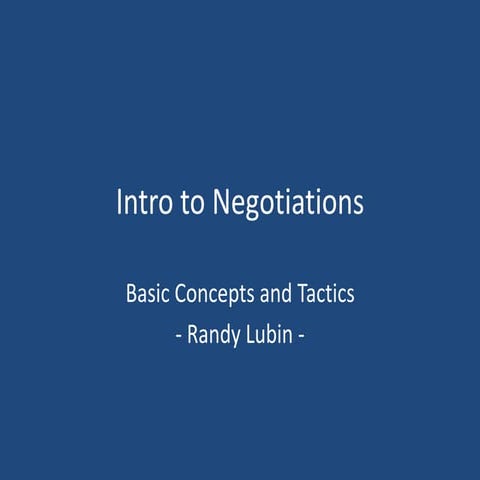 MaGIC Startup Academy : Day 3- The Art of Effective Negotiations (Randy Lubin)
