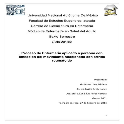 Proceso de enfermería a señora