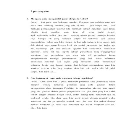 9 pertanyaan