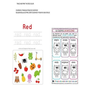 Interactive Red Color Activity: Tracing, Coloring, and Crafting | PPTX