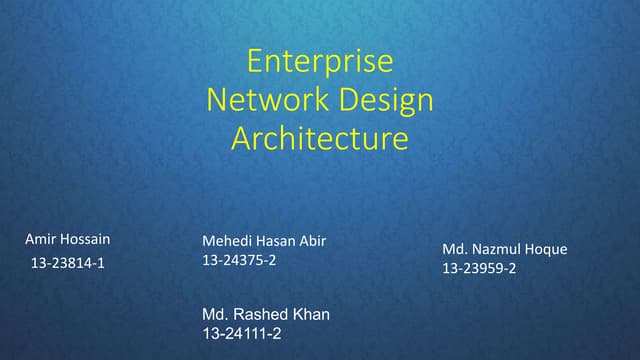 enterprise network design architecture