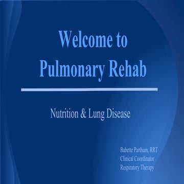 Lesson 10: Nutrition and Lung Disease