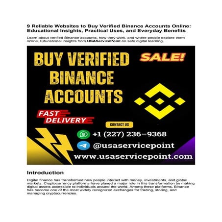 9 Best Sites To Buy Verified Binance Accounts – 2026 Edition.pdf