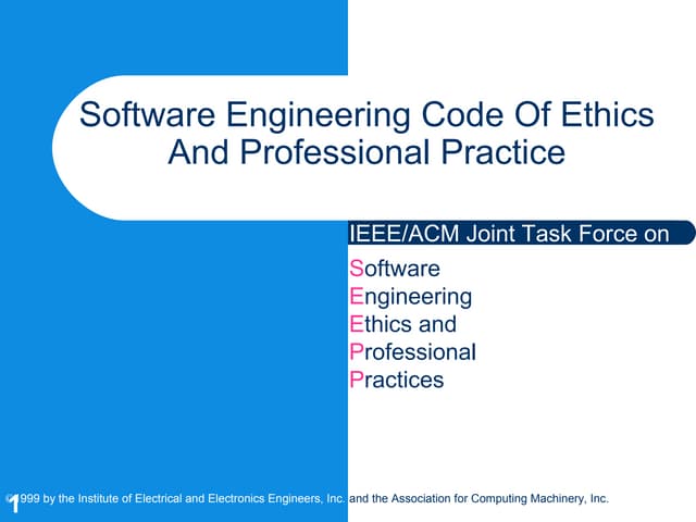 Software Engineering Code Of Ethics And Professional Practice