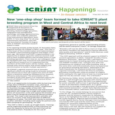 New ‘one-stop shop’ team formed to take ICRISAT’S plant breeding program in W...