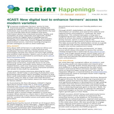 4CAST: New digital tool to enhance farmers’ access to modern varieties
