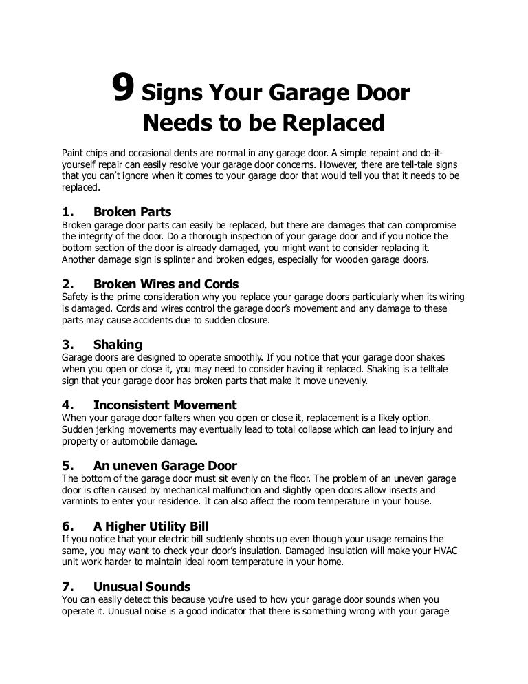 9 Signs Your Garage Door Needs to be Replaced