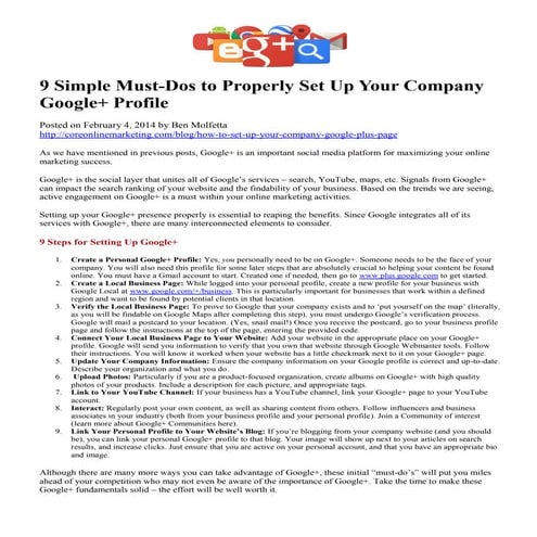 9 simple steps for setting up google plus from maggie barr wcr