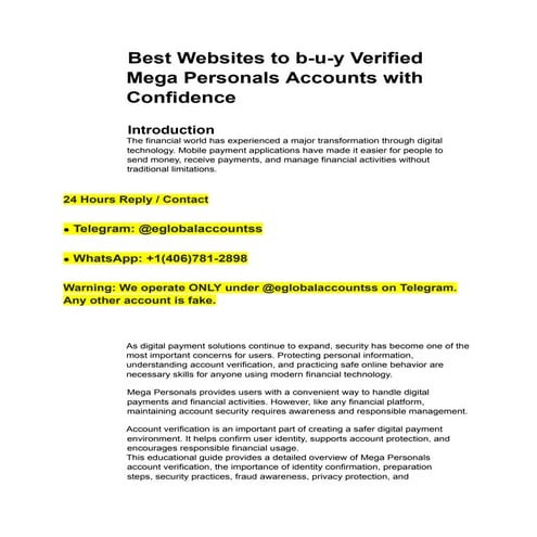 9 Sites to Buy Verified Mega Personals Accounts in 2026 | PDF