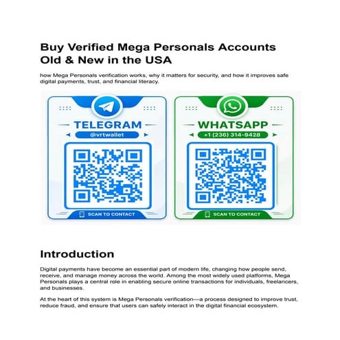 9 Sites to Buy Verified Mega Personals Accounts in 2026 | PDF