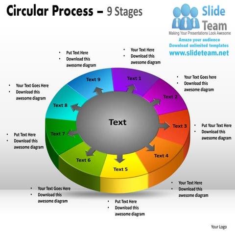 9 stages circular process powerpoint slides ppt templates