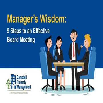Manager's Wisdom: 9 Steps to an Effective Board Meeting | PDF