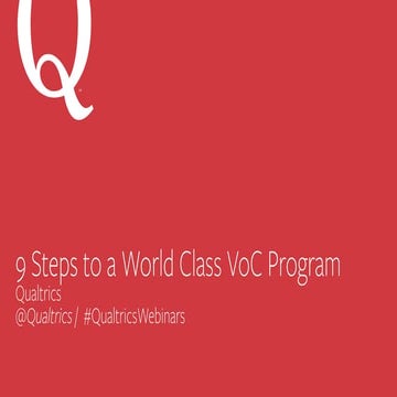 9 Steps to a World-Class VoC Program