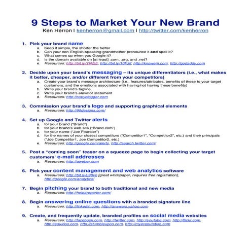 9 Steps To Market Your New Brand
