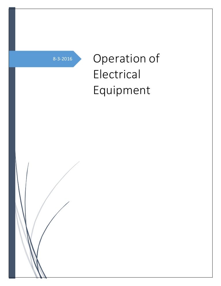 Operation of Electrical Equipment