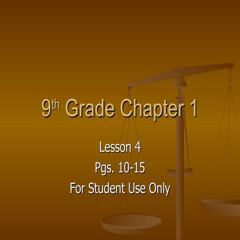 9th Grade Chapter 1 Lesson 4