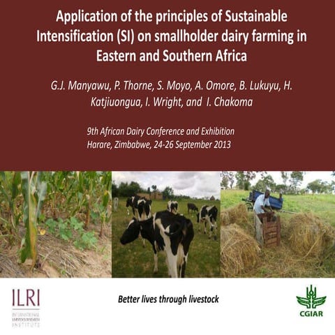 Application of the principles of Sustainable Intensification (SI) on smallhol...