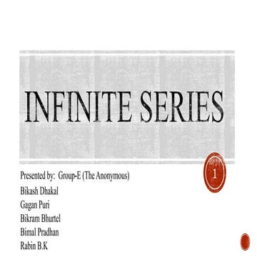 Infinite series-Calculus and Analytical Geometry