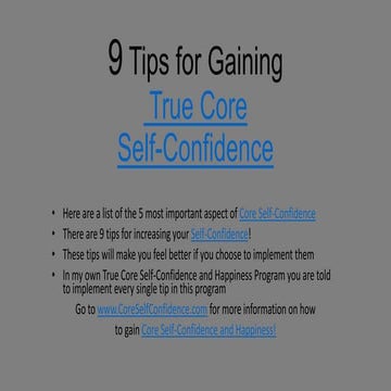 9 tips for gaining Self Confidence