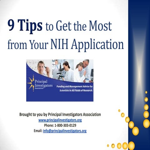 9 Tips to Get the Most From Your NIH Application