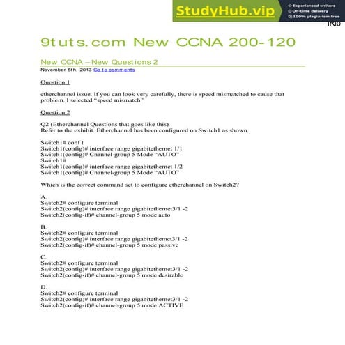 9Tuts.Com New CCNA 200-120 New CCNA   New Questions 2
