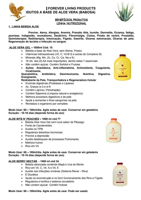 Tabela de preços forever living ATUALIZADA | PDF