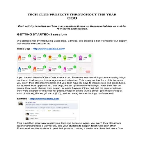 Tech club projects iste 2013