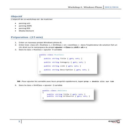 Windows Phone Workshop: RSS - WCF - JSON - Media Element