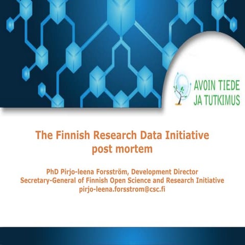NordForsk Open Access Reykjavik 14-15/8-2014:Finnish data-initiative