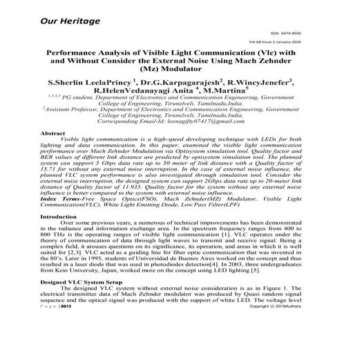 Performance Analysis of Visible Light Communication (Vlc) with and ...