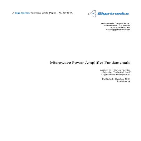An Gt101 A Microwave Power Amplifier Fundamentals 08 10 27