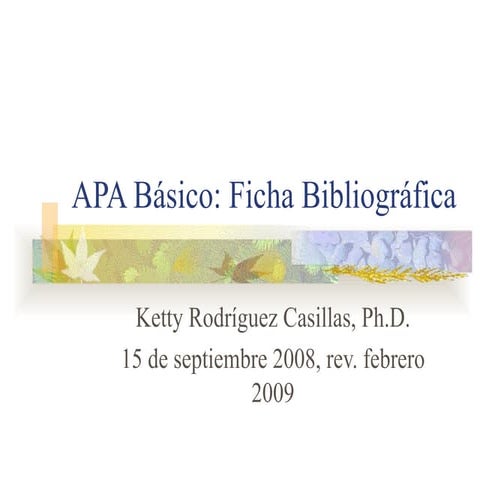 Apa Basico  Ficha BibliográFica Febrero 2009