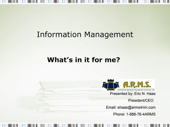 Information Management Powerpoint | PPTX