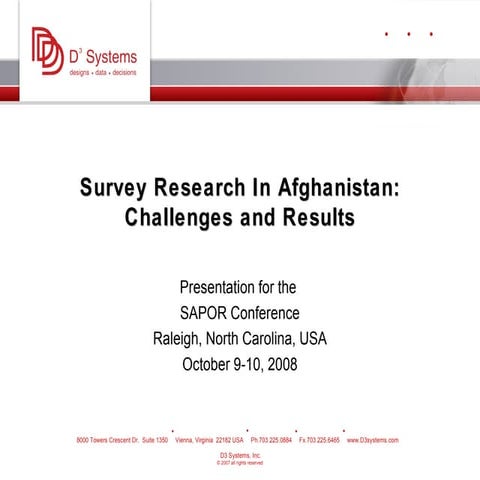 Afghanistan Survey Methods And Challenges